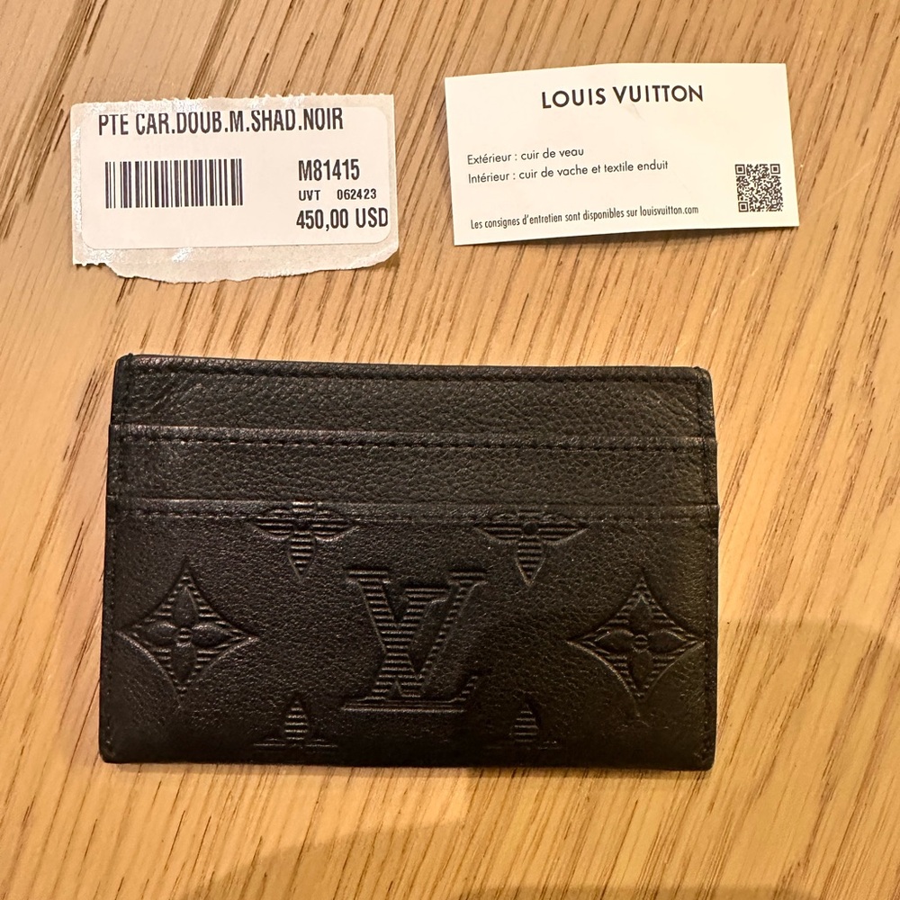 Louis Vuitton Black Monogram Embossed Card Case